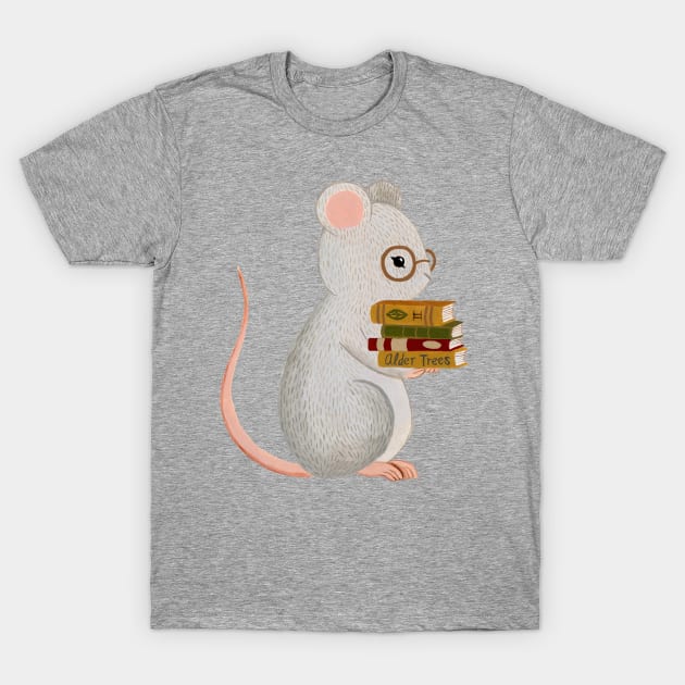 Reading Mouse T-Shirt by annyamarttinen